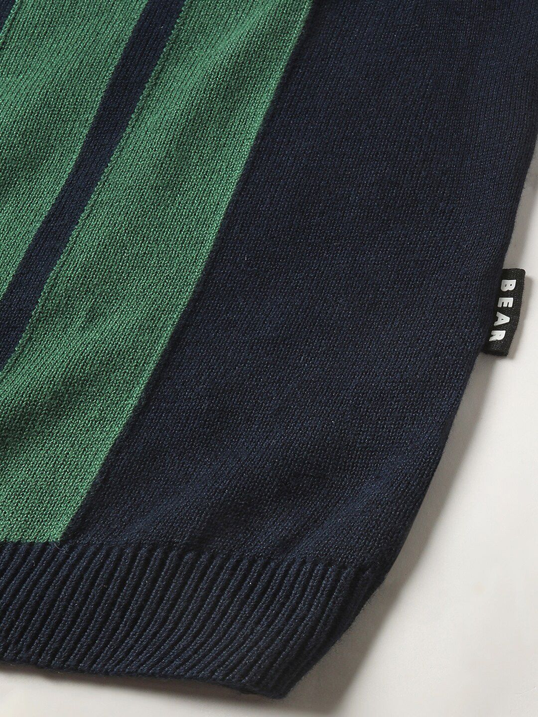 THE BEAR HOUSE Men Striped Regular Fit Cotton Polo Collar T-Shirt