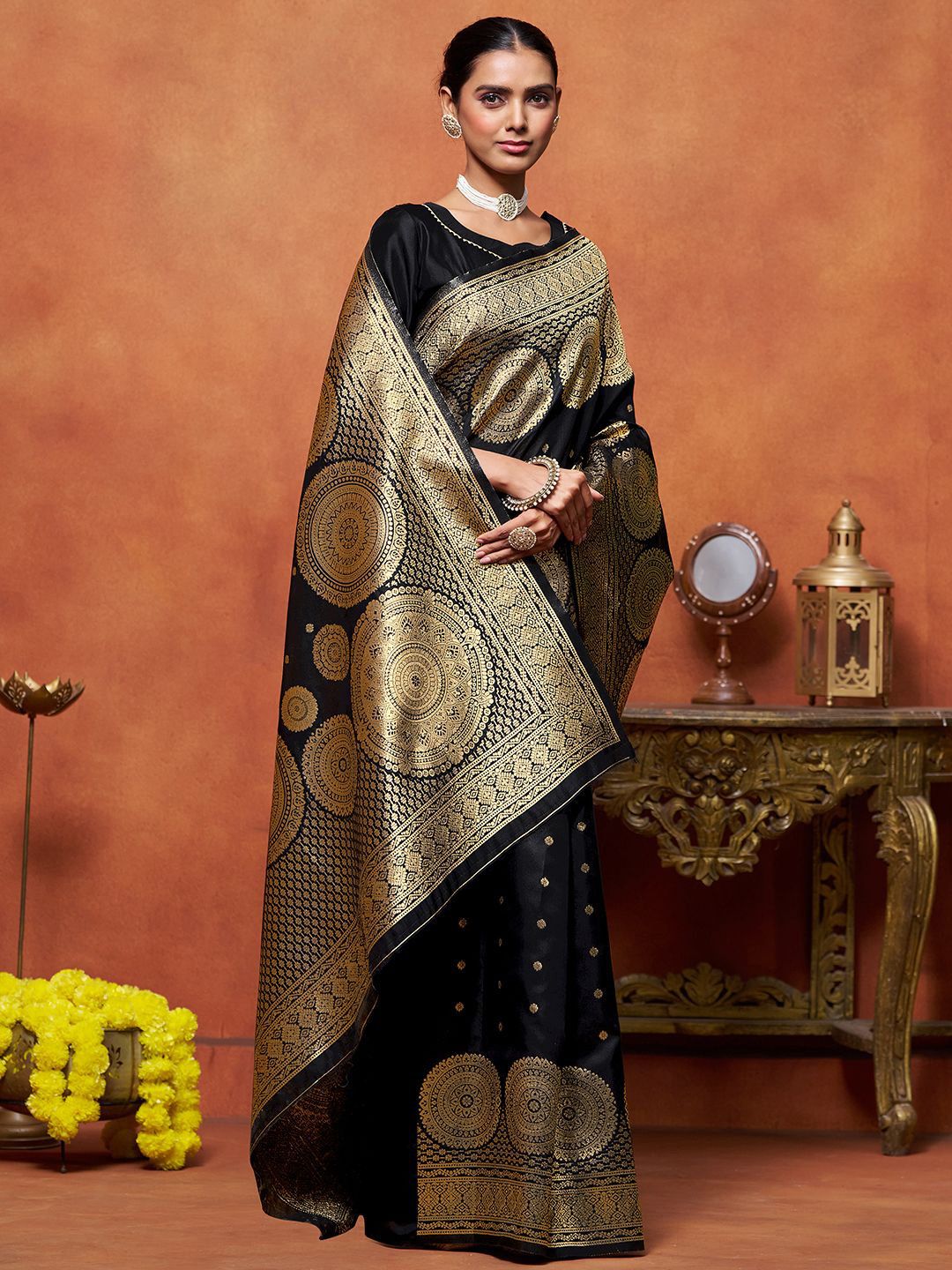 KALINI Woven Design Zari Banarasi Saree