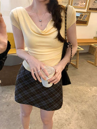 DressBerry Women Cowl Neck Crop Top