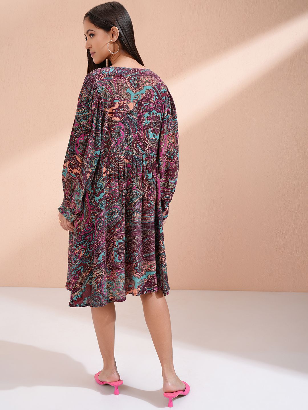 Vishudh Women Ethnic Motifs Printed Fit & Flare Dress