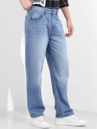 The Indian Garage Co Men Relaxed Fit Mid-Rise Low Distress Heavy Fade Jeans