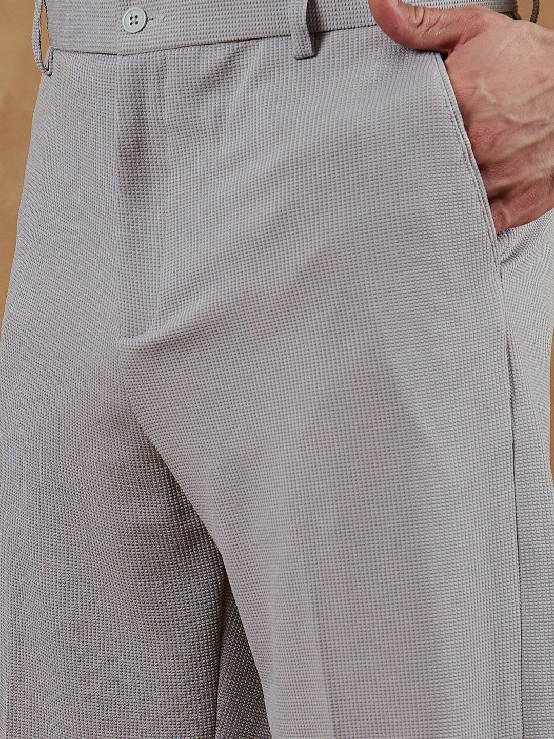 DENNISON Men Korean Loose Fit Four Way Lycra Trouser