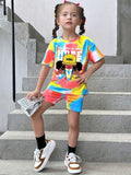 YK Girls Printed Top With Shorts
