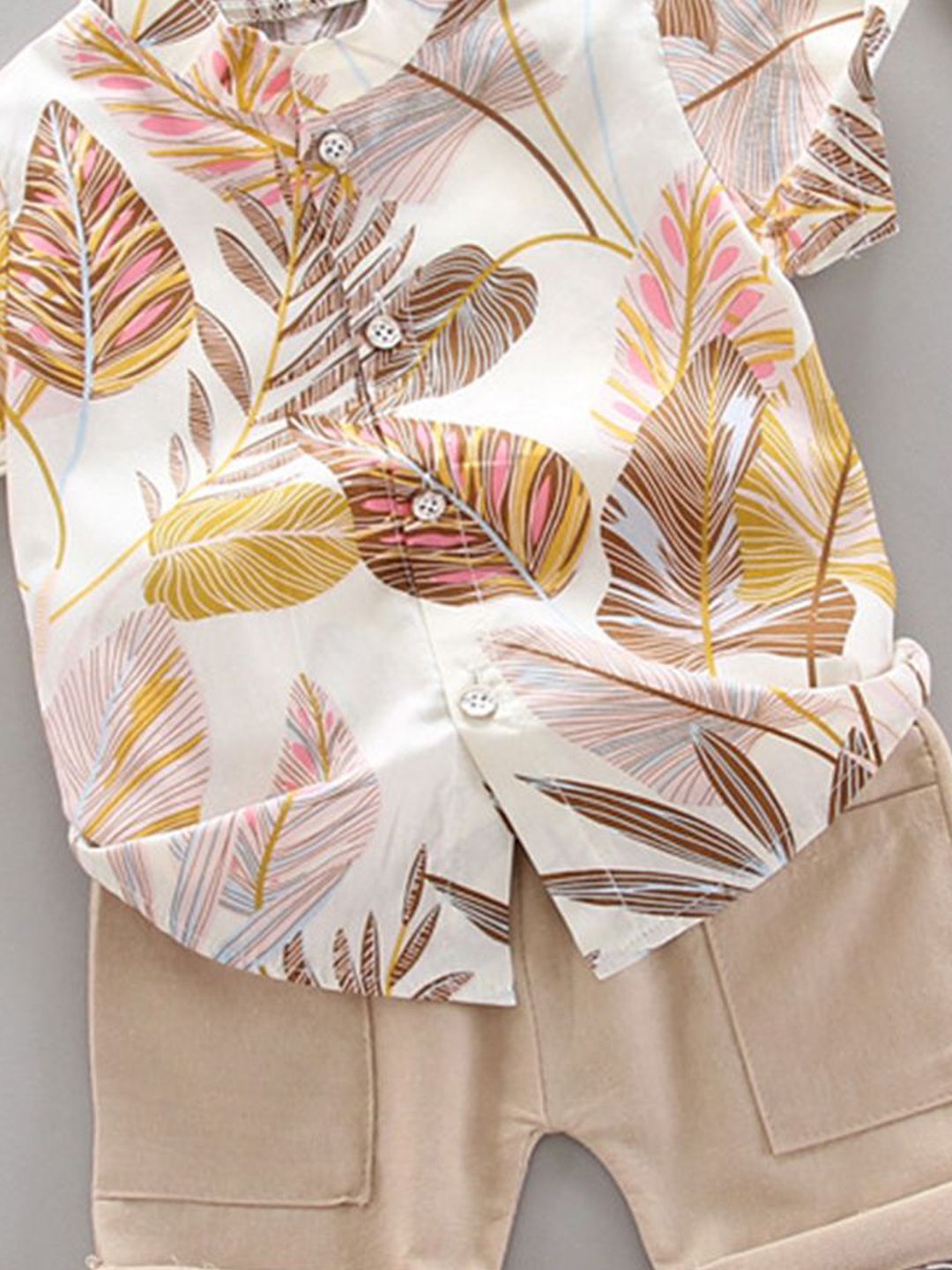 YK Boys Printed Shirt With Shorts Clothing Set