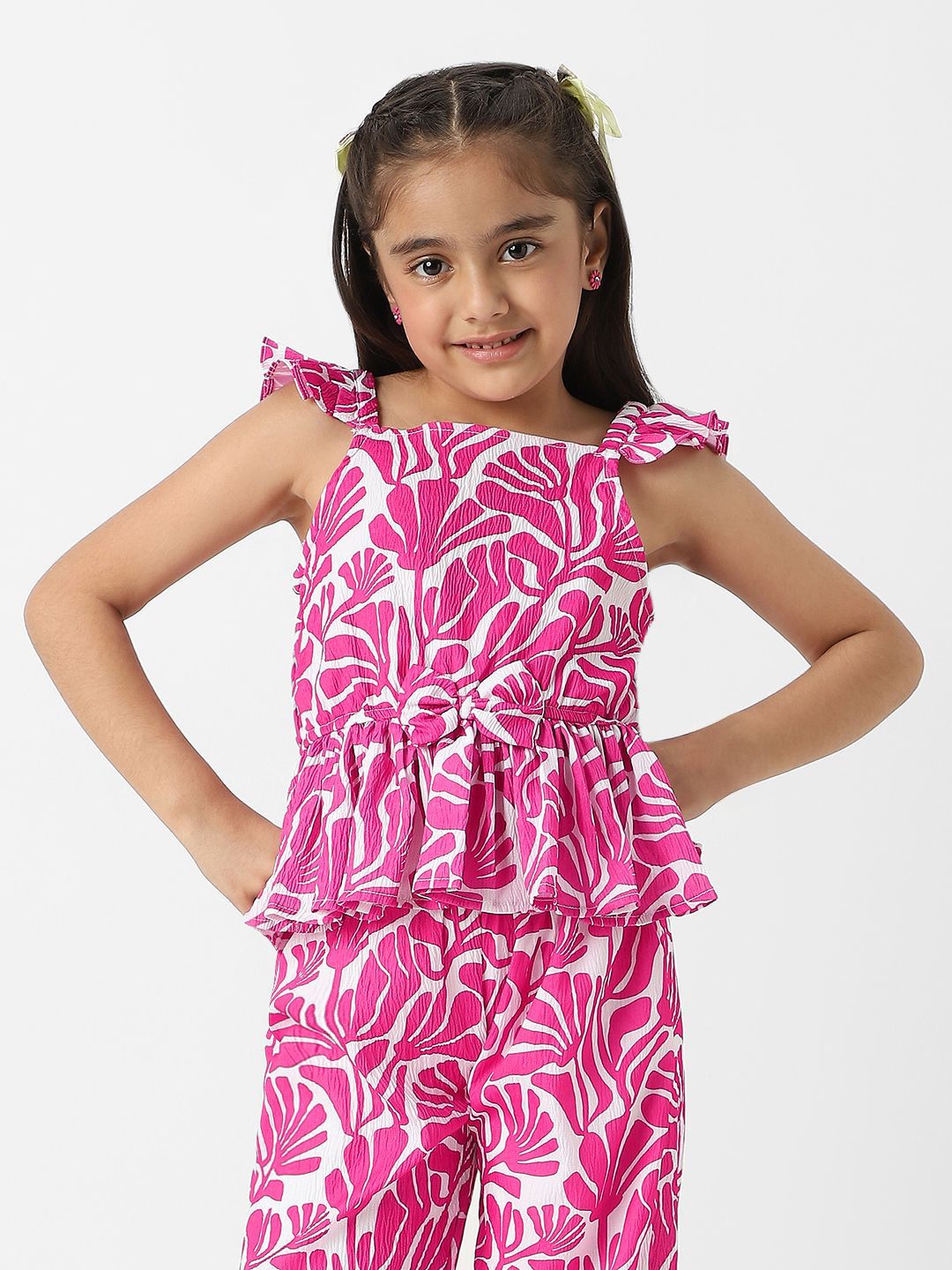 Nauti Nati Girls Printed Top with Palazzos