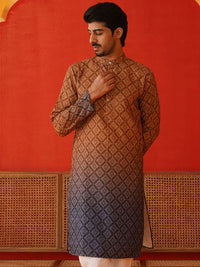 Jompers Men Floral Printed Sequinned Floral Kurta