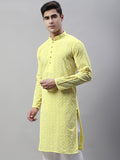 Jompers Embroidered Mandarin Collar Chikankari Kurta