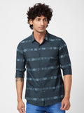 SPYKAR Men Slim Fit Horizontal Striped Cotton Pure Cotton Casual Shirt