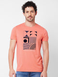 SPYKAR Graphic Printed Round Neck Cotton Slim Fit T-shirt