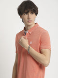 The Bear House Men Solid Polo Collar Regular Fit Tshirt