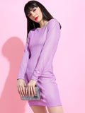 Tokyo Talkies Lavender Bodycon Twisted Back Cutout Mini Dress