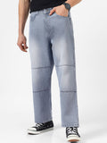 Urbano Fashion Baggy Fit Cut and Sew Panelled Jeans