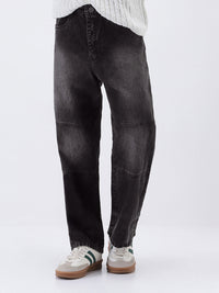 Urbano Fashion Baggy Fit Cut and Sew Panelled Jeans