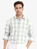 RARE RABBIT Comfort Spread Collar Checked Cotton Casual Shirt
