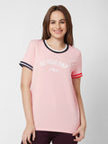 SPYKAR Women Pink Printed T-shirt