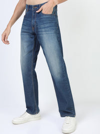 HIGHLANDER Men Blue Straight Fit Light Fade Stretchable Jeans