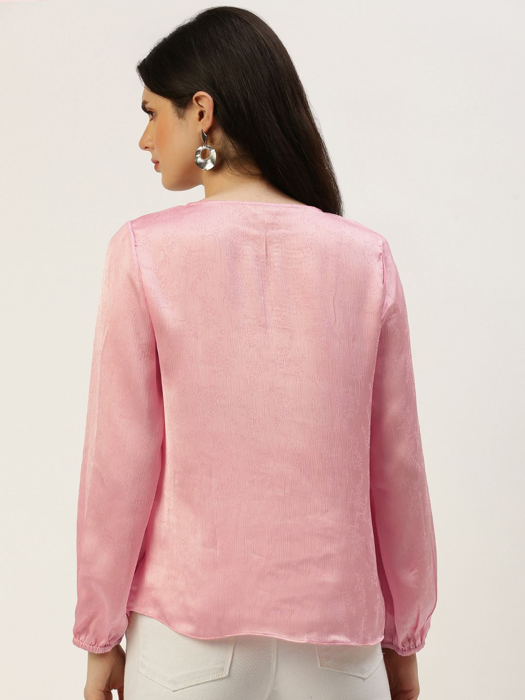 AND Floral Printed Smocked Puff Sleeves Top