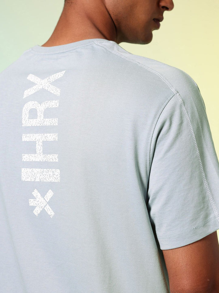 HRX by Hrithik Roshan Printed Drop-Shoulder Sleeves Relaxed Fit Training T-shirt