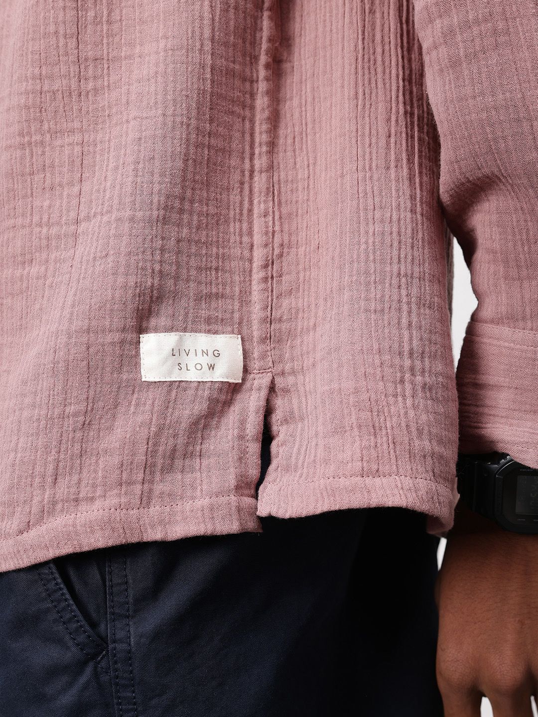 ether Zen Pure Cotton Crinkled Relaxed Shirt