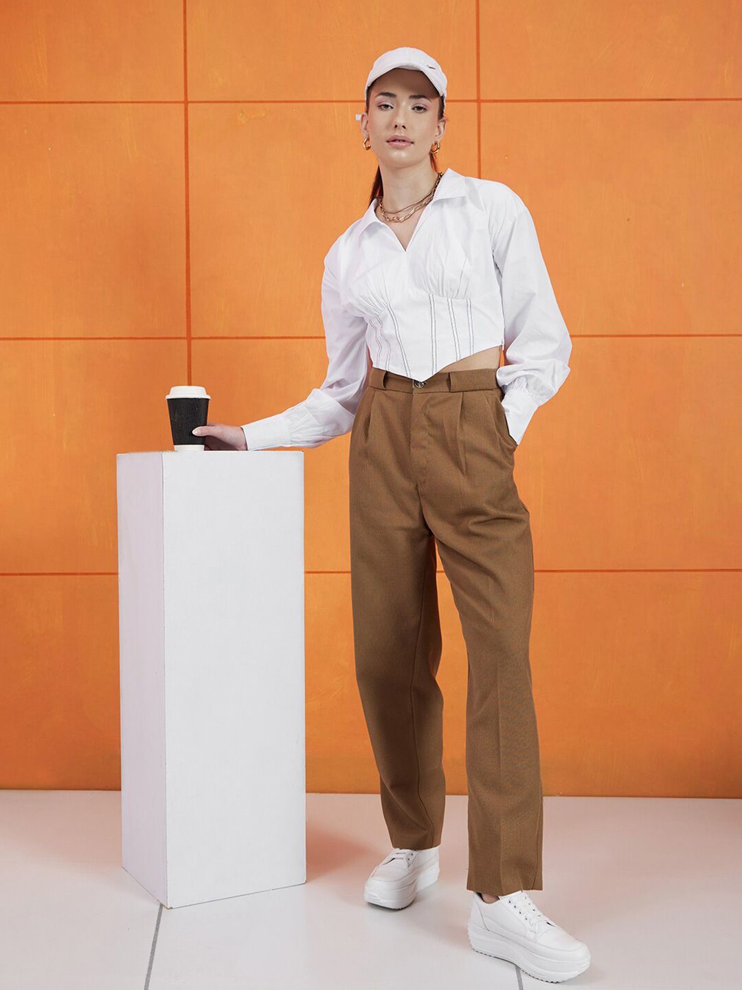 STREET 9 Long Sleeves Cotton Shirt Style Top