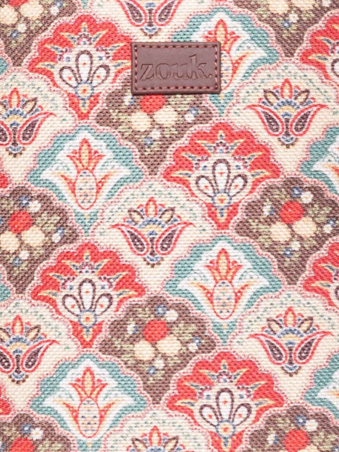 ZOUK Ethnic Printed Fabric Dome Backpack