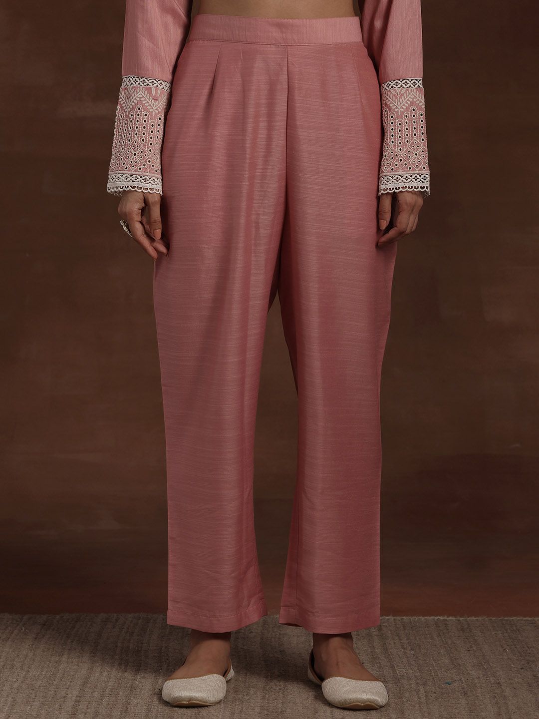 Libas Floral Embroidered V-Neck Long Sleeves Thread Work Kurta Set