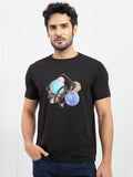 RARE RABBIT Men Moreno Graphic Printed Slim Fit Cotton T-Shirt