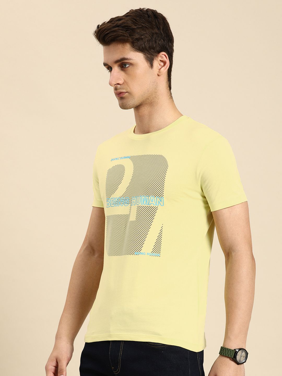 Being Human Brand Logo Printed Pure Cotton T-shirt