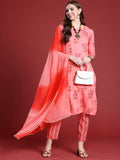 Anouk Women Floral Printed Sequinned Kurta With Trousers & Dupatta