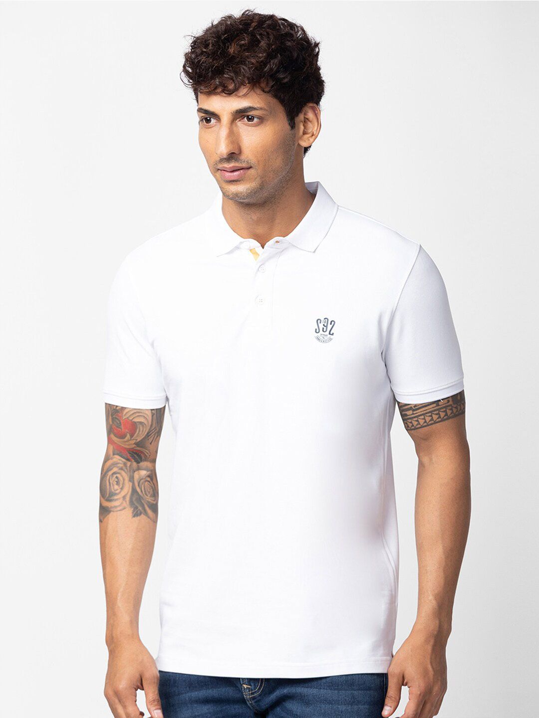 SPYKAR Men Polo Collar Slim Fit Cotton T-shirt
