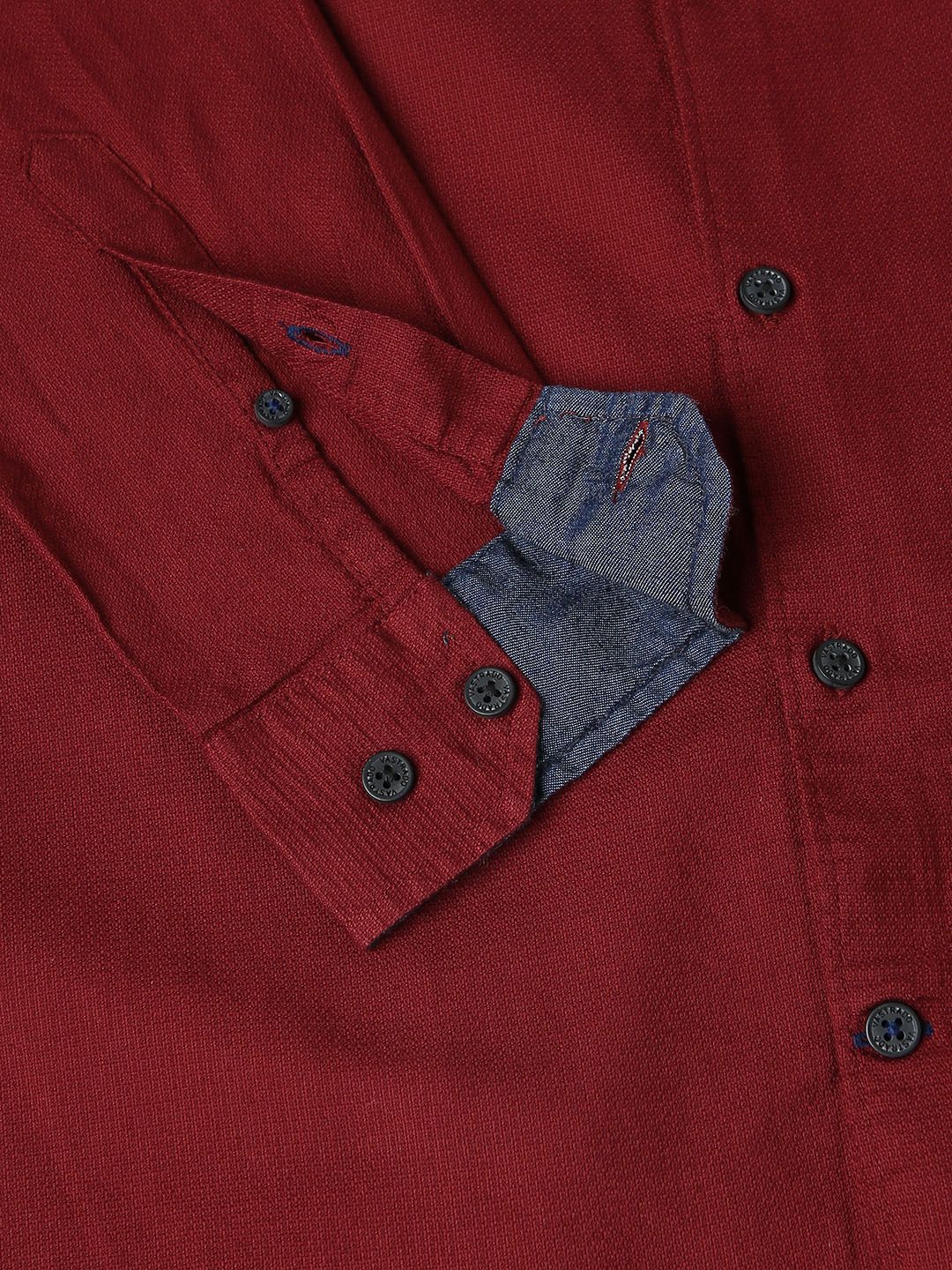 VASTRADO Men Solid Cotton Shirt