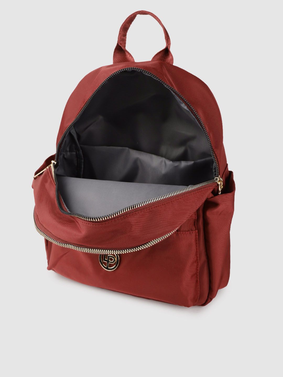 Lino Perros Women Maroon Solid Laptop Backpack