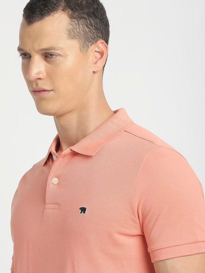THE BEAR HOUSE Polo Collar Slim Fit Pure Cotton T-shirt