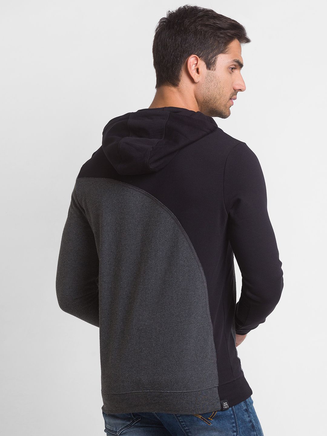 Being Human Men Black Printed Hooded Sweatshirt