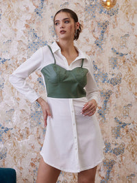 Athena Shirt Collar A-Line Party Mini Dress