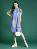DressBerry Striped A-Line Cotton Dress