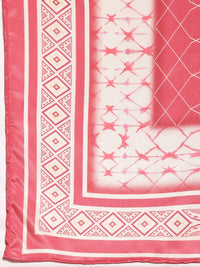 Libas White Floral Printed Thread Work Straight Kurta With Palazzos & Dupatta