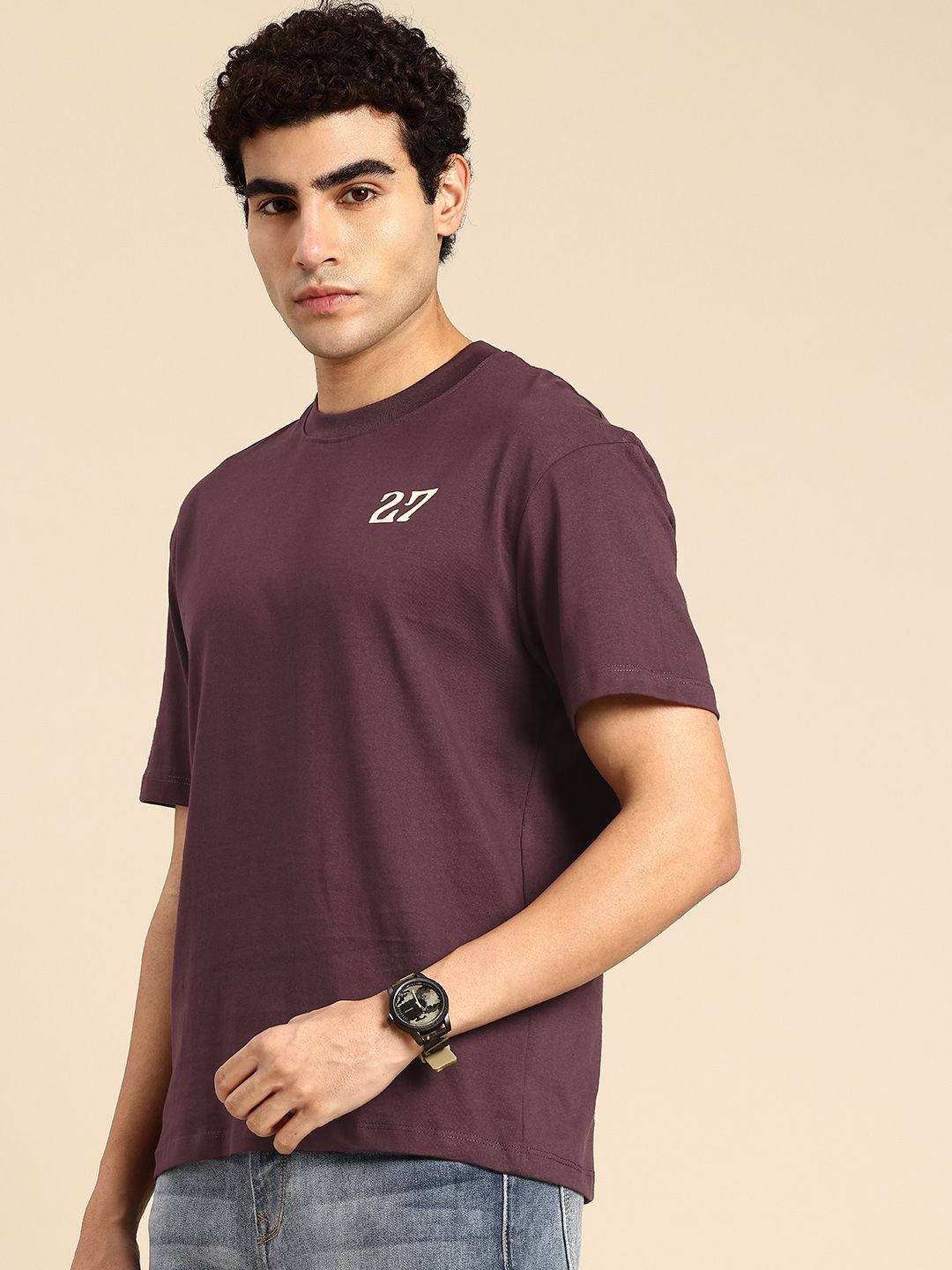 Being Human Typography Printed Drop-Shoulder Sleeves Pure Cotton T-shirt