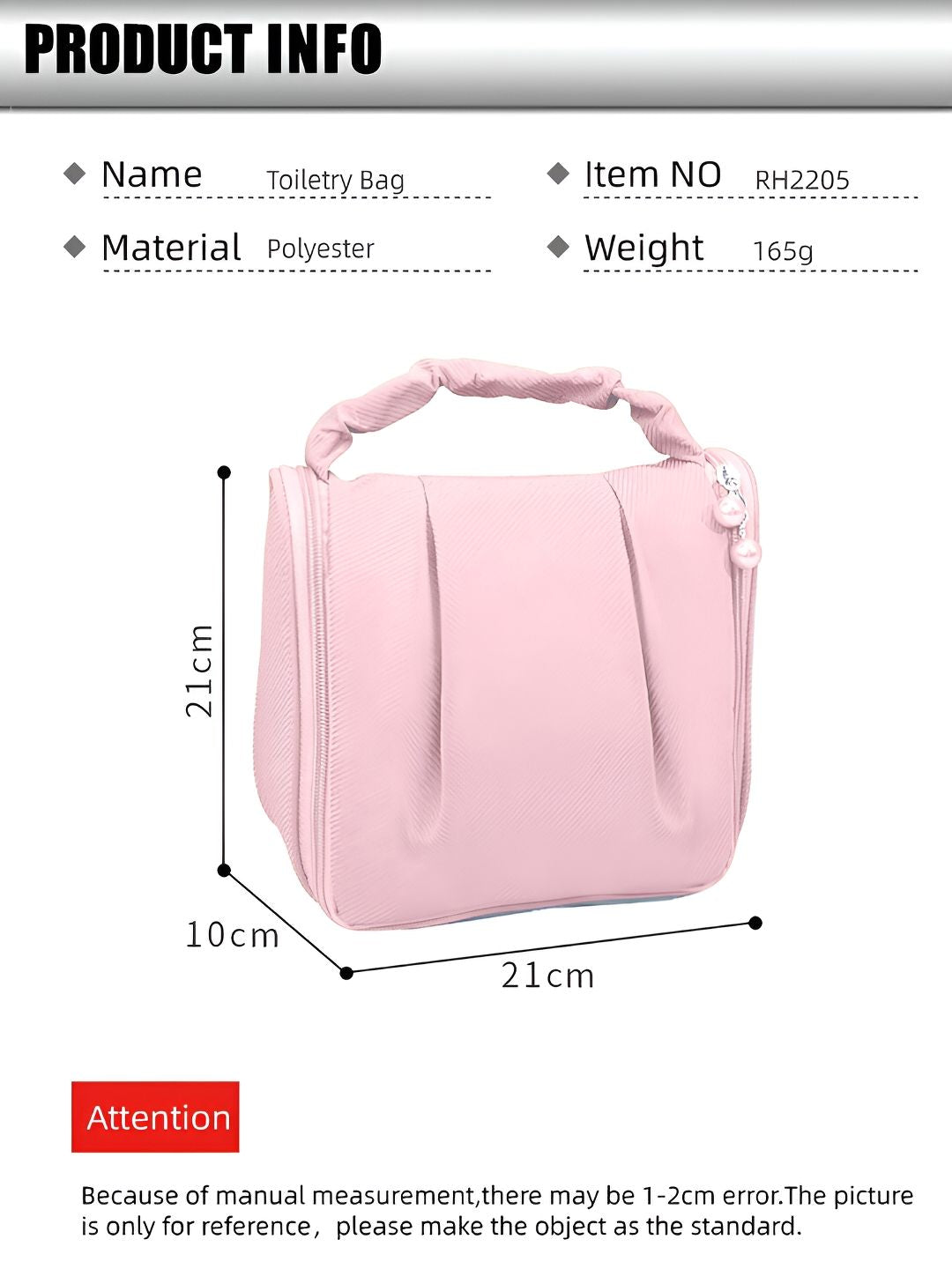 Cortina Pink Water Resistant Makeup Organiser