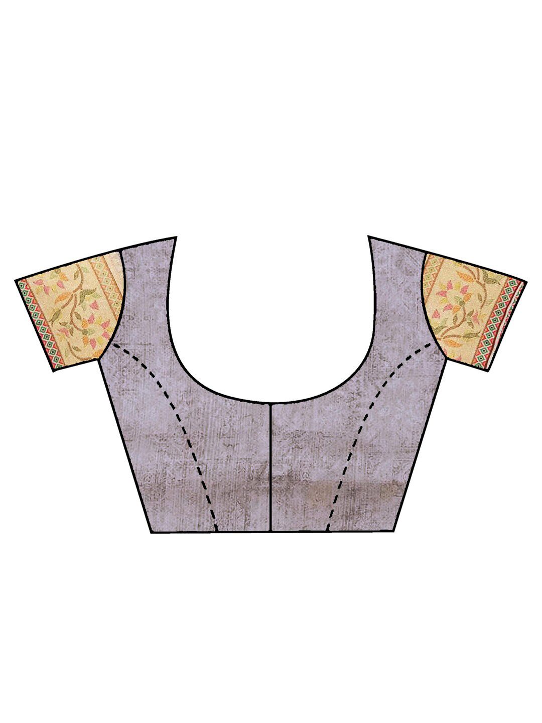 Saree mall Lavender & Green Floral Printed Zari Sungudi Sarees