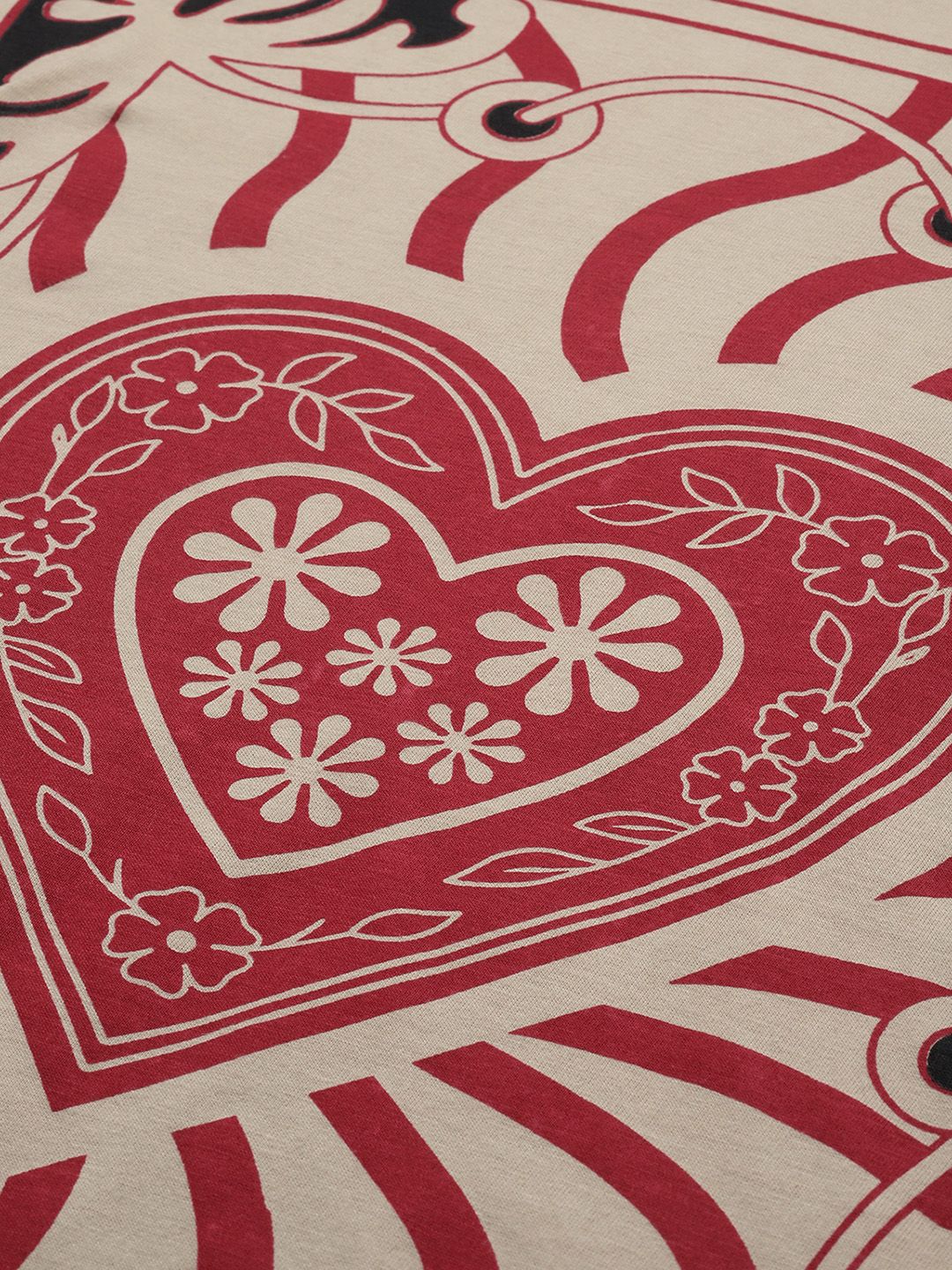 DressBerry Women Pure Cotton Printed Drop-Shoulder Sleeves T-shirt