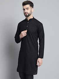 Jompers Geometric Embroidered Straight Pure Cotton Kurta