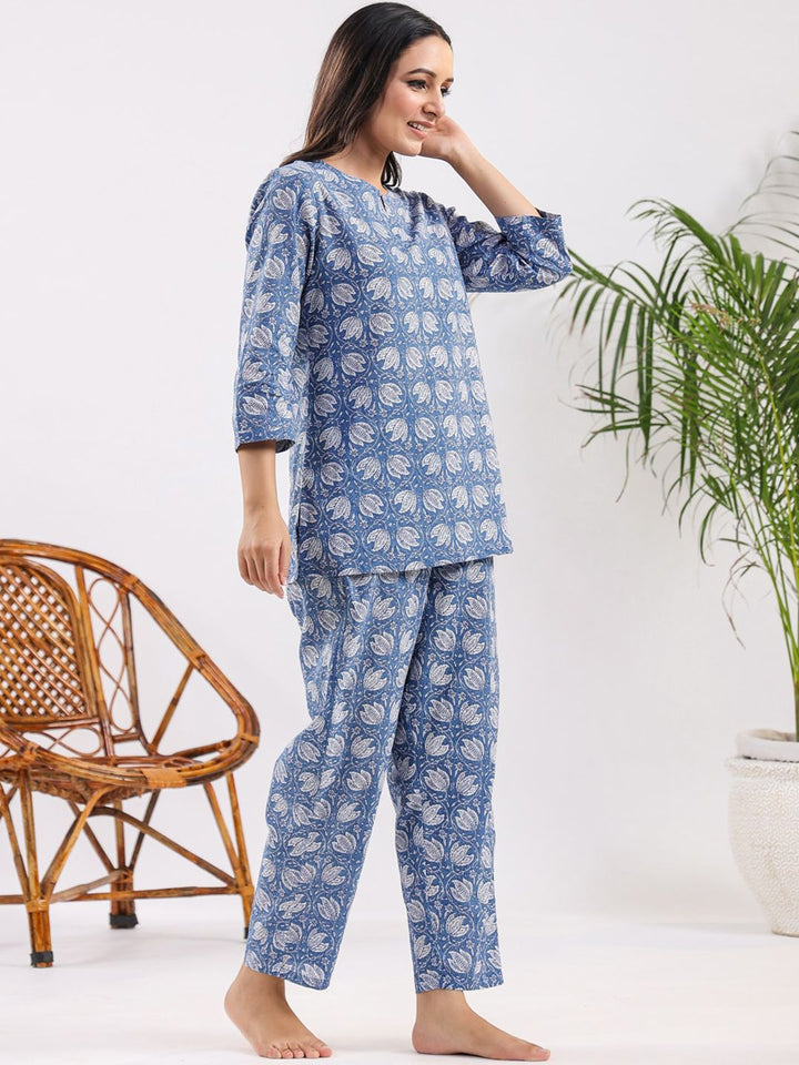 SANSKRUTIHOMES Printed Pure Cotton Night Suit