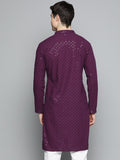 Jompers Men Embroidered Sequined Pure Cotton Kurta