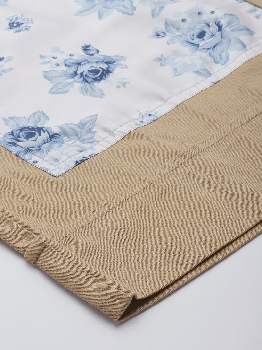 SASSAFRAS Women Khaki Floral Printed Comfort Loose Fit Easy Wash Cotton Parallel Trousers