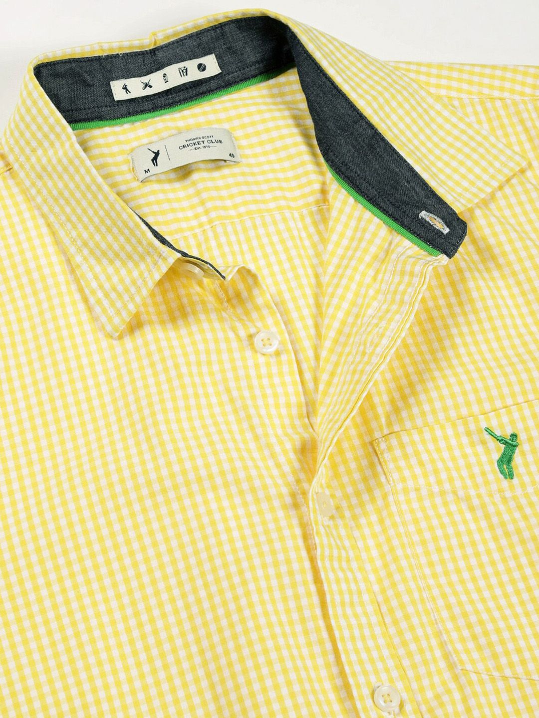 Thomas Scott Standard Slim Fit Checked Pure Cotton Casual Shirt