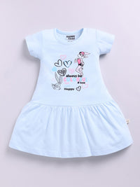 Happy Faces Girls Looney Tunes Print Pure Cotton Fit & Flare Dress