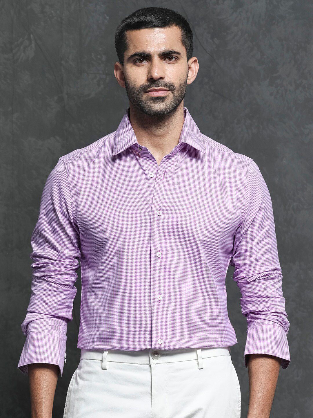 RARE RABBIT Men Genium Slim Fit Checked Cotton Shirt