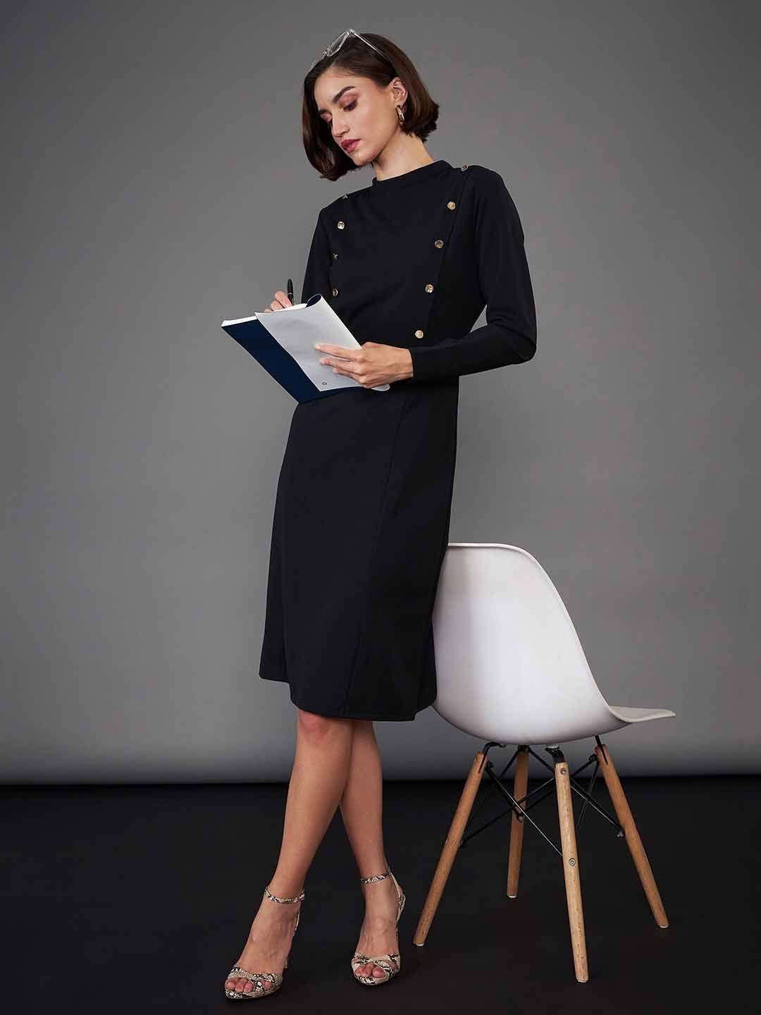 SASSAFRAS worklyf High Neck Sheath Dress