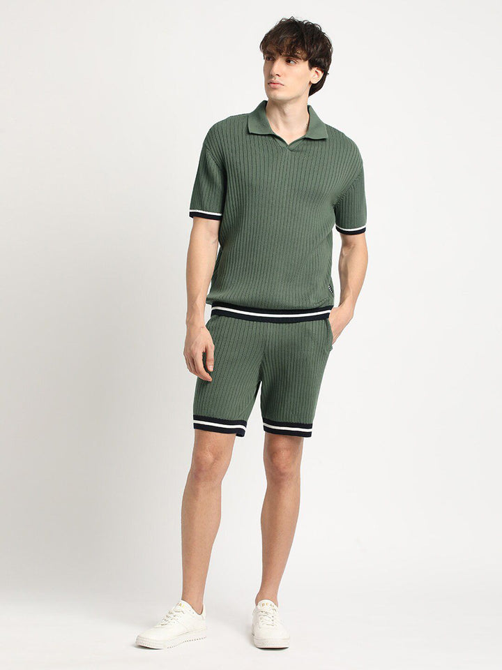 THE BEAR HOUSE Men Striped Regular Fit Polo T-Shirt